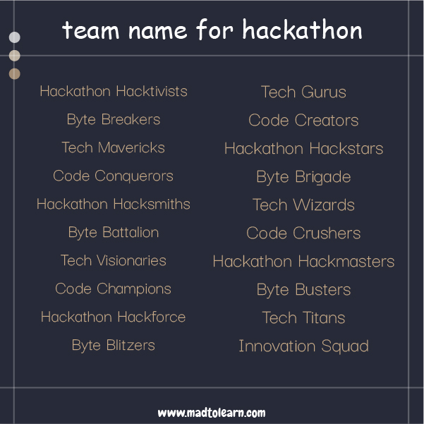 Female Team Name for Hackathons